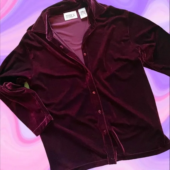 Vintage burgundy 2 piece jumpsuit - Picture 3 of 7